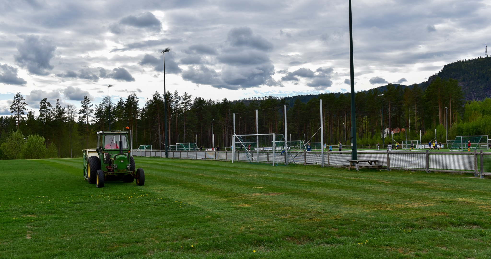 Gressbanen settes i stand